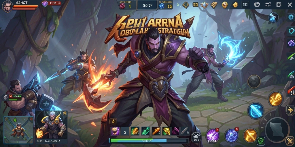 Tampilan gameplay menarik dari 62HOT dalam pertarungan MOBA.