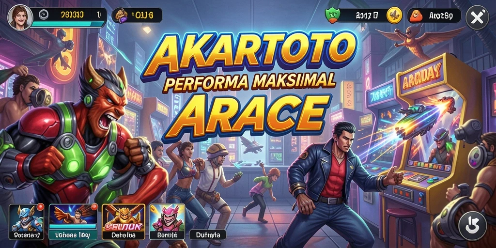 Screenshot gameplay AKARTOTO menampilkan aksi seru dan tantangan Arcade yang menarik.