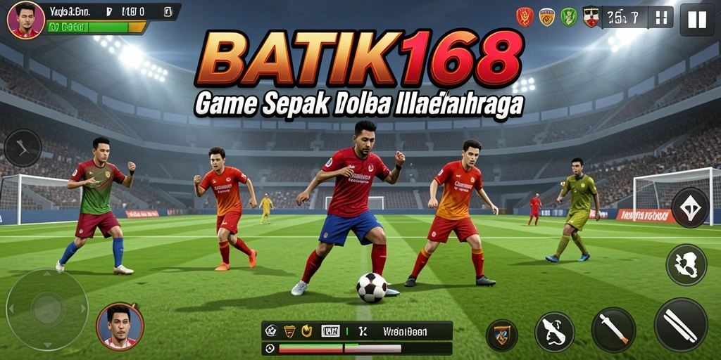 Tampilan menarik dari gameplay sepak bola yang menegangkan di BATIK168.