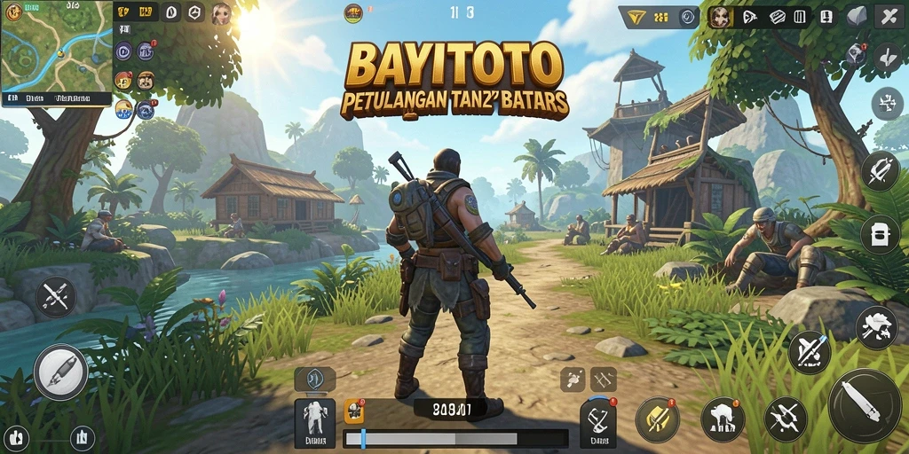 Tampilan gameplay BAYITOTO menampilkan dunia terbuka yang luas dan penuh warna.