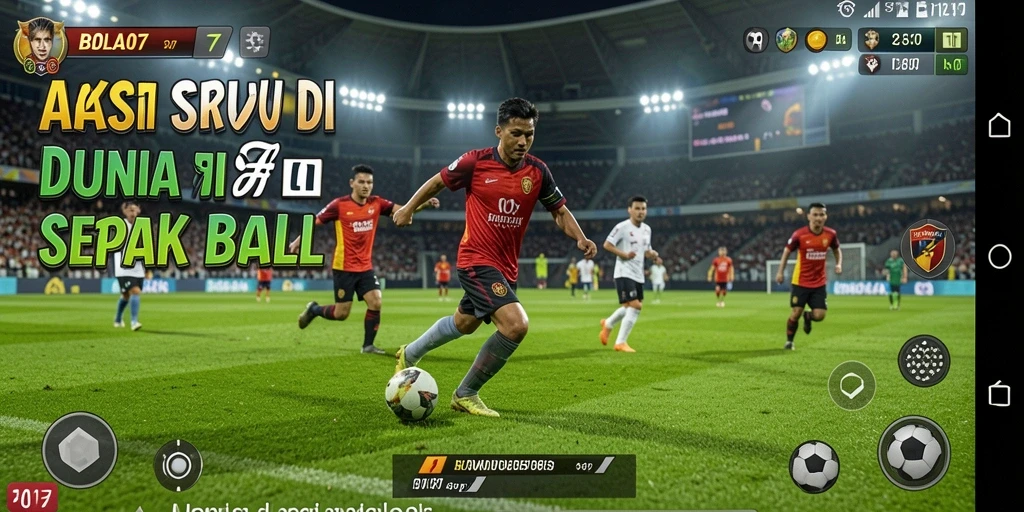 Screenshot BOLA07 menunjukkan aksi seru dalam permainan sepak bola.