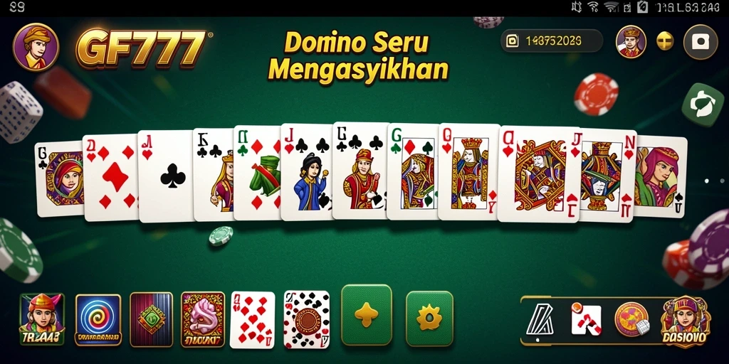 Tampilan gameplay Domino GF777 yang seru dan interaktif.
