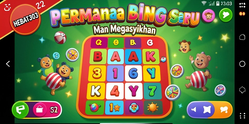 Tangkapan layar utama HEBAT303 menampilkan gameplay seru dari Bingo.