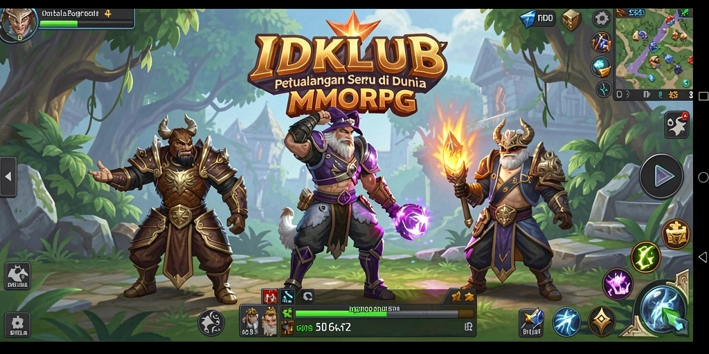 Tangkapan layar gameplay IDKLUB menampilkan aksi pertempuran seru di dunia MMORPG.