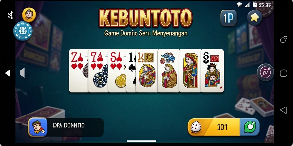 Gameplay seru KEBUNTOTO dengan berbagai mode permainan Domino.