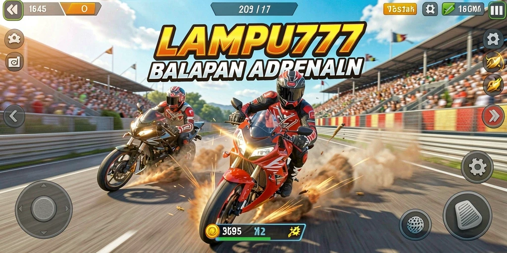 Gameplay balapan motor yang mendebarkan dan penuh aksi.