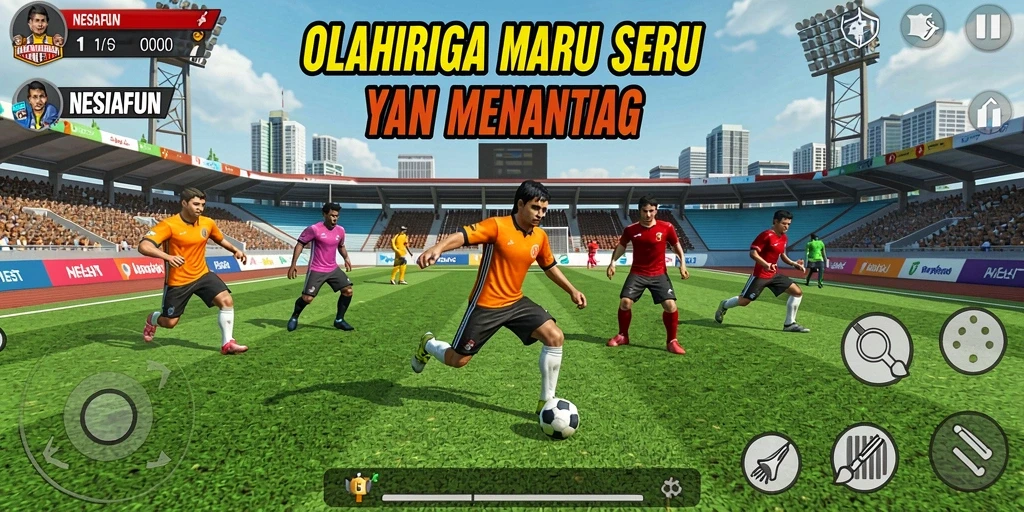 Tampilan gameplay NESIAFUN yang dinamis dan menarik.