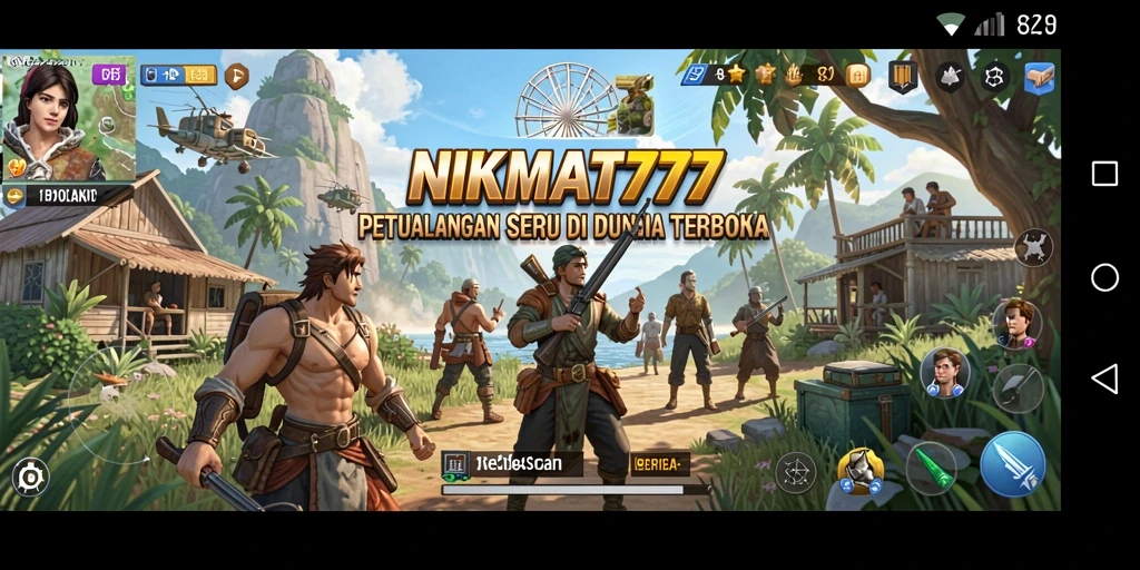 Tampilan gameplay epik dari NIKMAT777 di dunia terbuka.