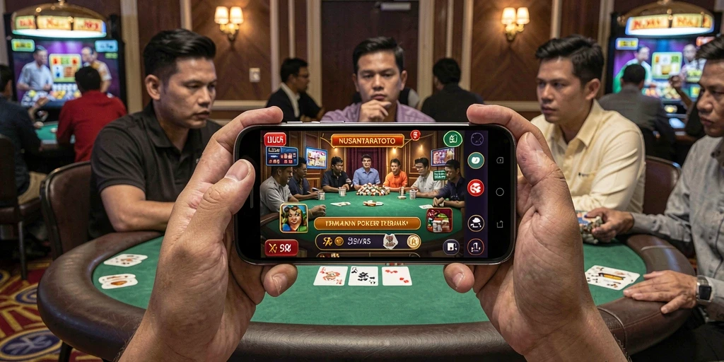 Tampilan gameplay seru dari permainan Poker di NUSANTARATOTO.