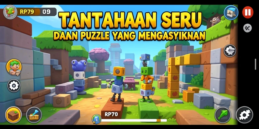 Screenshot dari gameplay RP79 menampilkan suasana teka-teki yang seru.