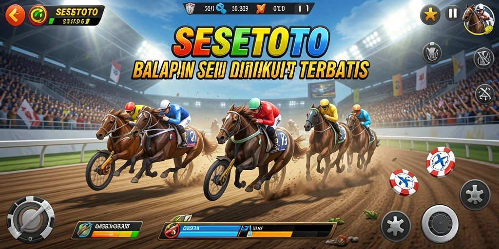 Tampilan gameplay SESETOTO yang seru dan mendebarkan saat balapan.