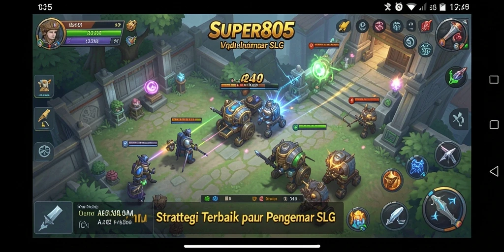 Tampilan screenshot SUPER805 yang menunjukkan pertempuran epik dan strategi.
