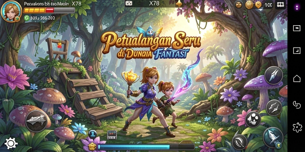 Screenshot utama X78 menampilkan gameplay seru dalam dunia petualangan.